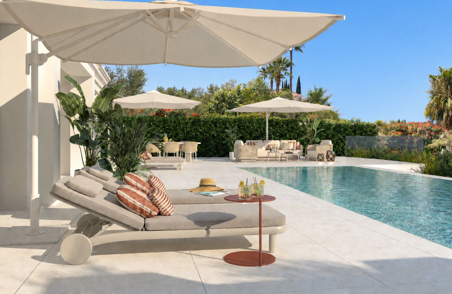 Villa Auriga — pool and sun terrace