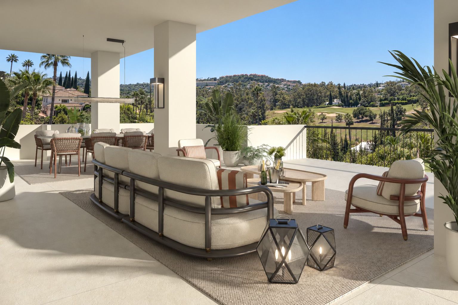 Villa Auriga — terrace with golf views